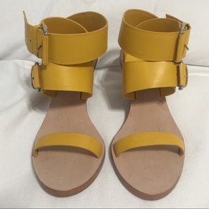 Zara yellow wedge sandals. Size 38